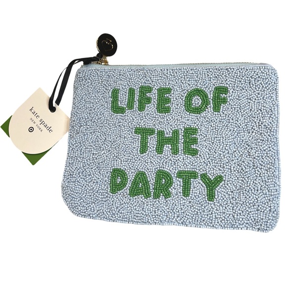 kate spade Handbags - Kate Spade at Target “Life of the Party” Beaded Clutch - Light Blue and Green